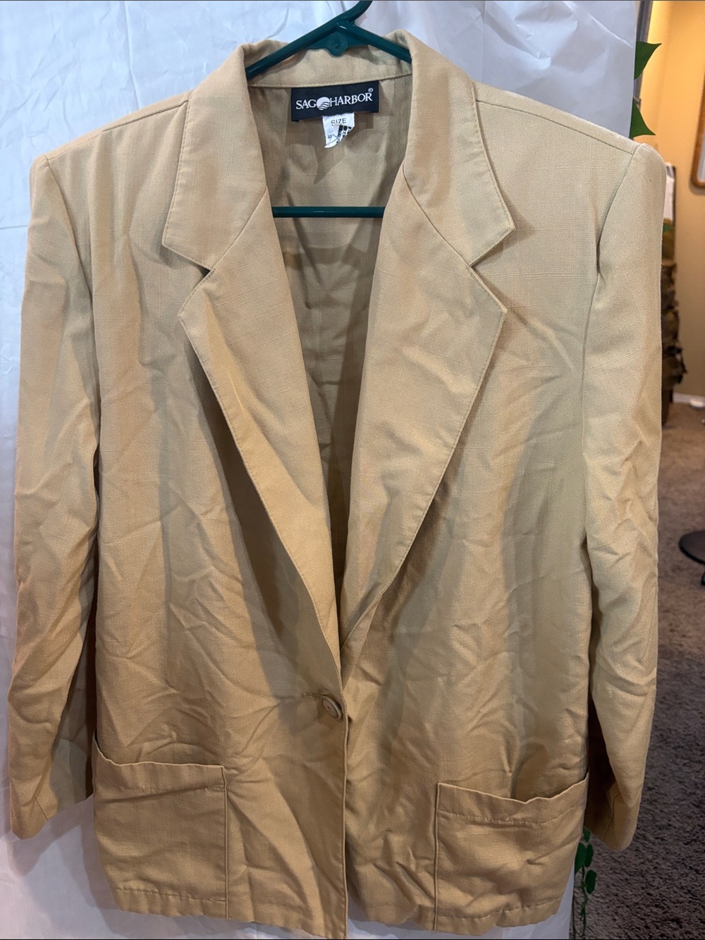 Vintage 1990s Sag Harbor Light Tan Single-Button Blazer
